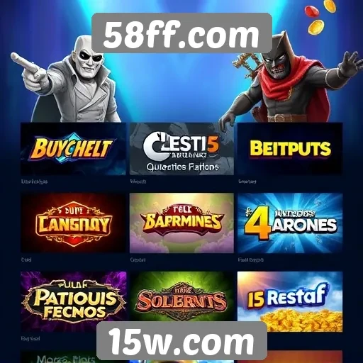 Diversidade de jogos disponíveis no 58ff.com