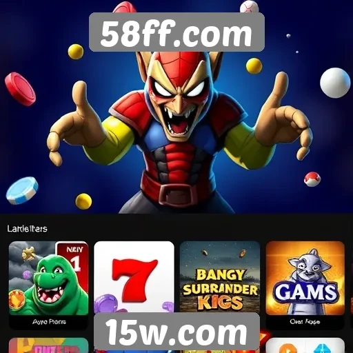 Variedade de categorias de jogos no 58ff.com